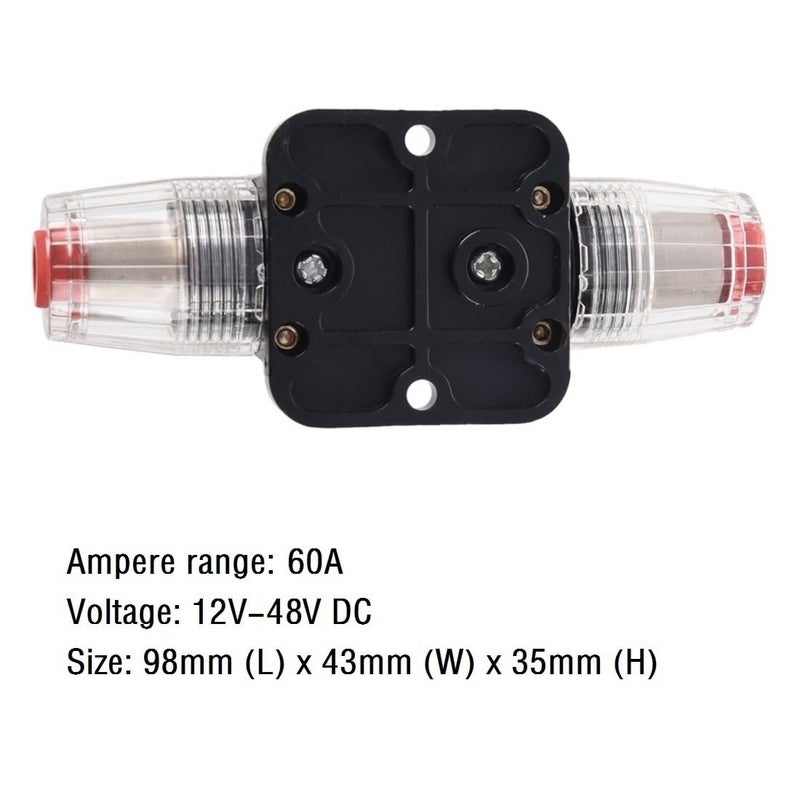 ANJOSHI Fuse Holders 60amp 20A 30A 40A 50A 80A 100A 150A Inline Circuit Breaker for Car Audio and Amps Overload Protection Reset Fuse Inverter 12V-24V DC Replace Fuses - Image 1